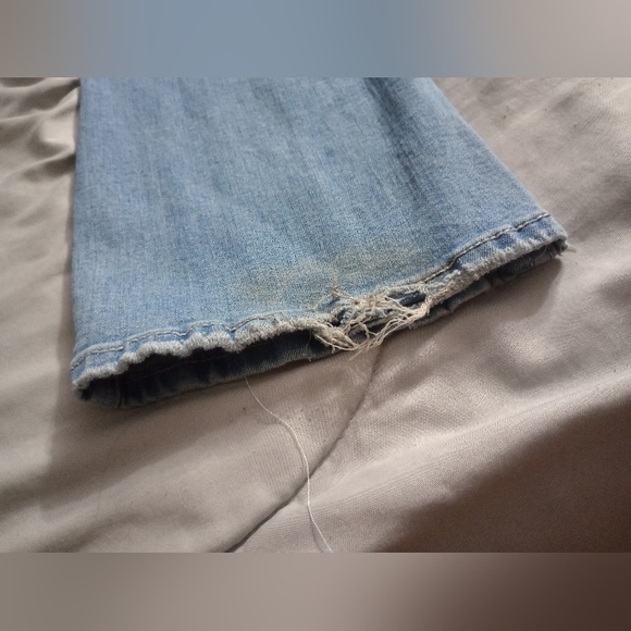 (USED)LAMASINI BLUE BOOTCUT/FLARED BLINGED JEANS - Picture 3 of 4